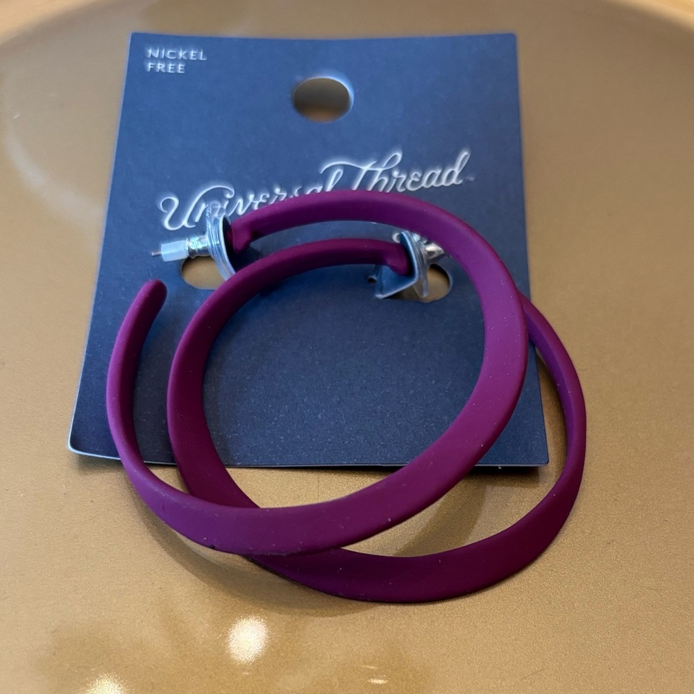 Universal Thread Purple Hoop Earrings - HOOPS -New with Tag
